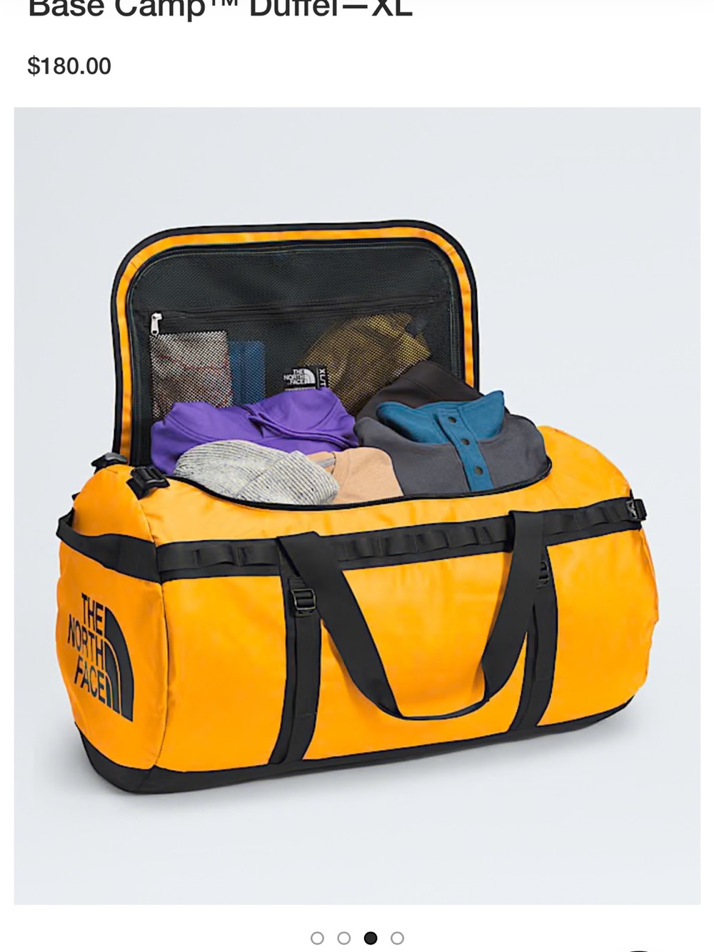 The North Face Yellow Base Camp Duffel - XL